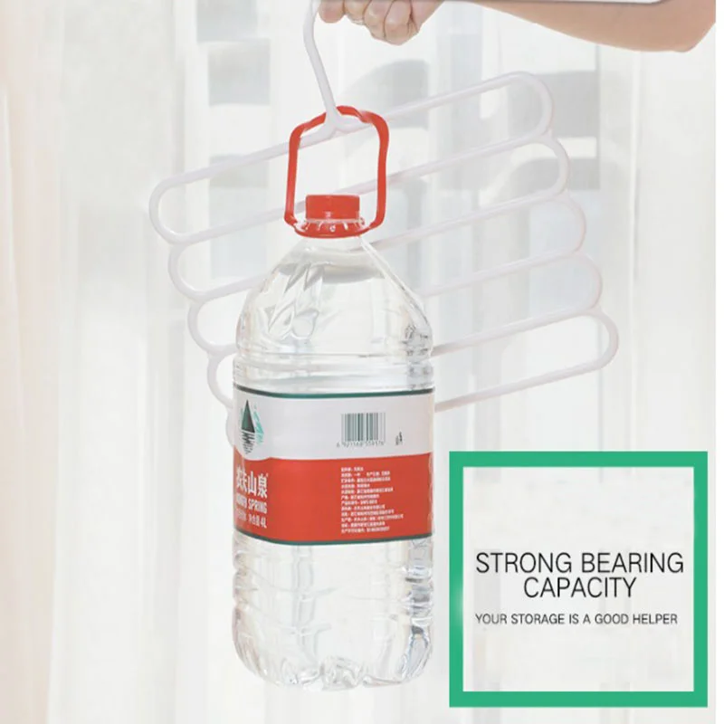 nigikala Hanger 5-layer Pants Rack Wardrobe Organizer Storage Rack Tie Scarf Belt Rack Non-slip Space-saving Plastic