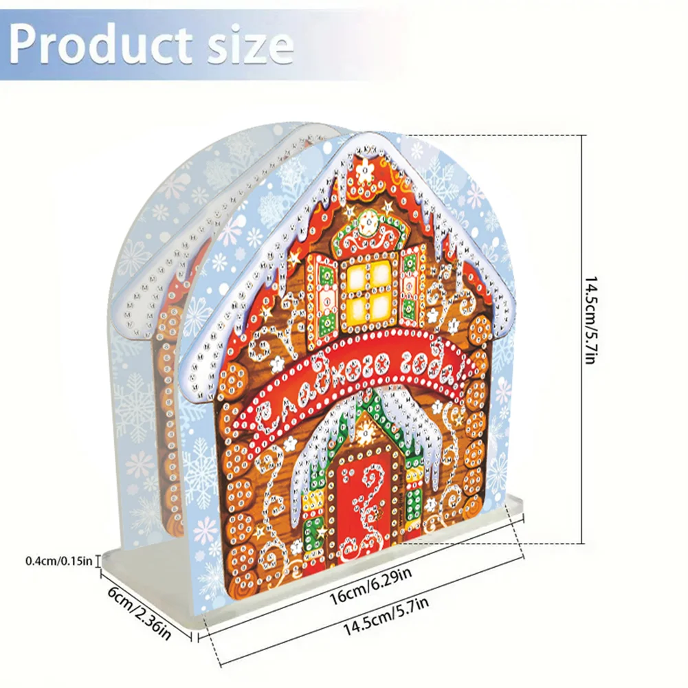 DIY Acrylic Christmas Cookie House Diamond Painting Napkin Rack Decor for Art Crafts