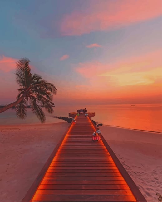 

Maldives Sunset – Paint By Numbers - 40*50CM, 501 Original