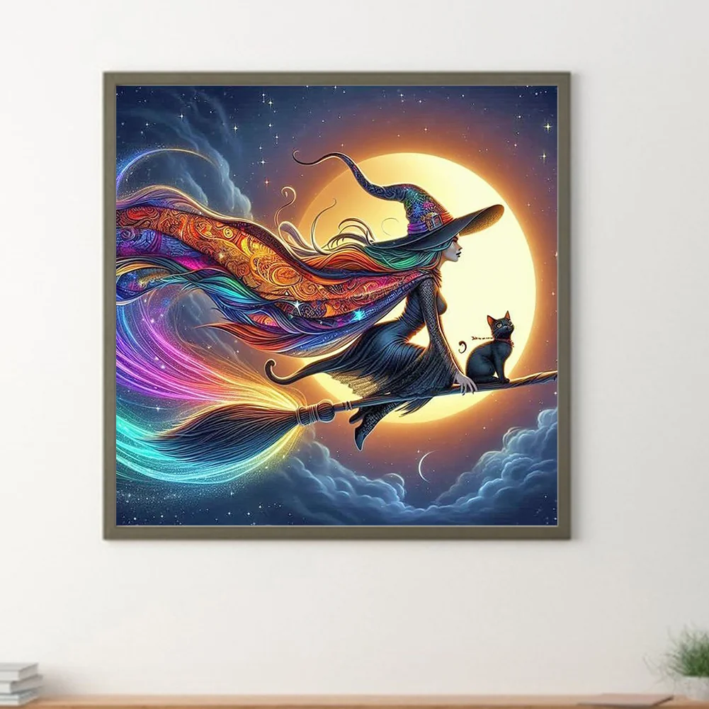 Diamond Painting - Full Round Drill - Halloween Witch(Canvas|40*40cm)