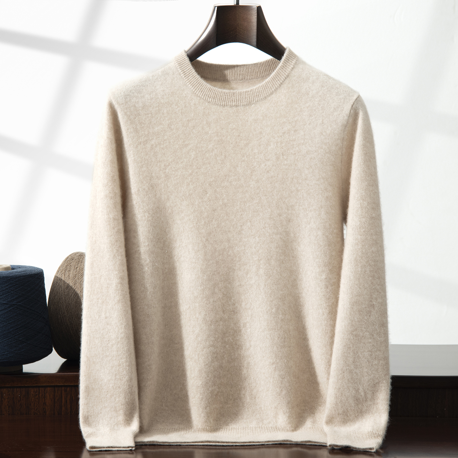 Men's Crewneck Cashmere Sweater | Cold Weather Essential REAL SILK LIFE