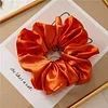 8PCS Satin Plain Colors Hair Band Scrunchie