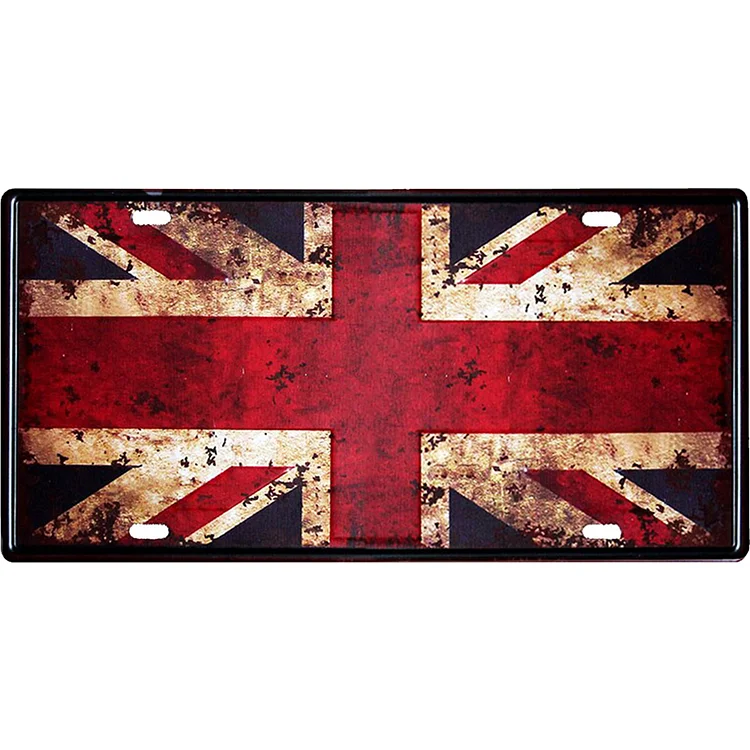 Drapeau britannique - enseigne en étain vintage - 5.9x11.8inch