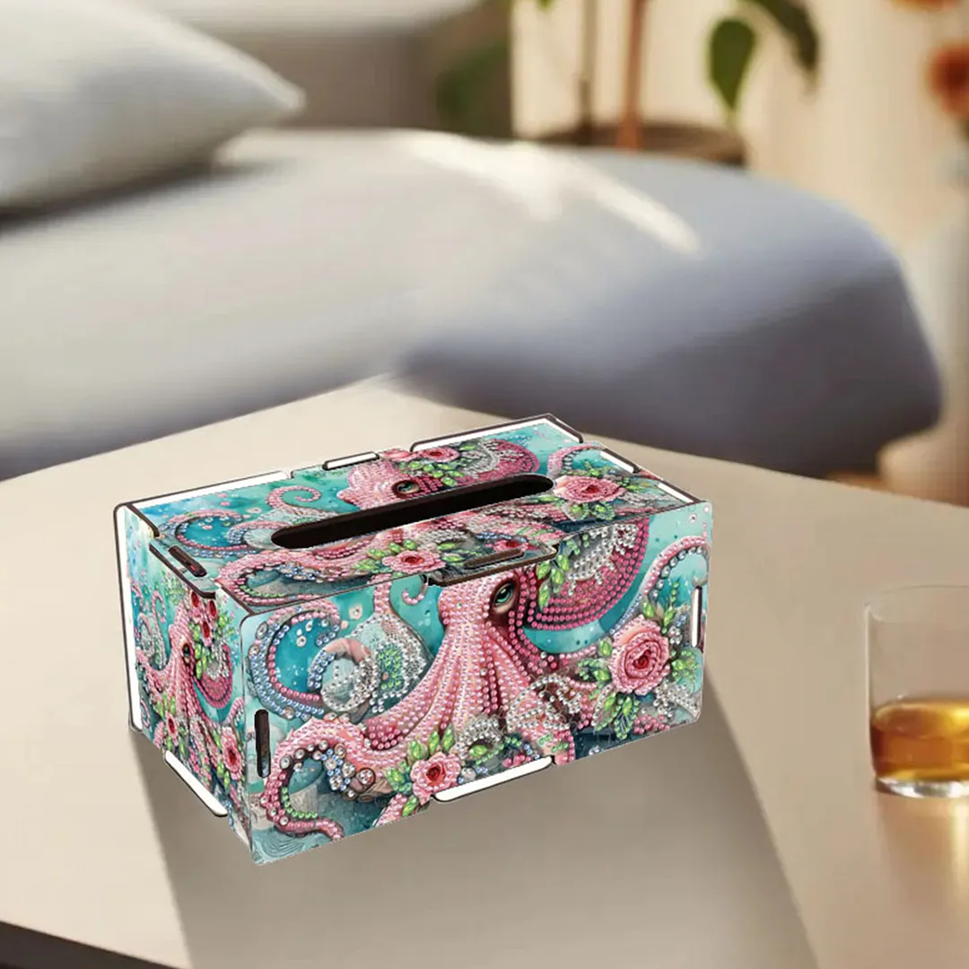 Octopus DIY Diamond Art Paper Towel Holder for Home and Office Decoration