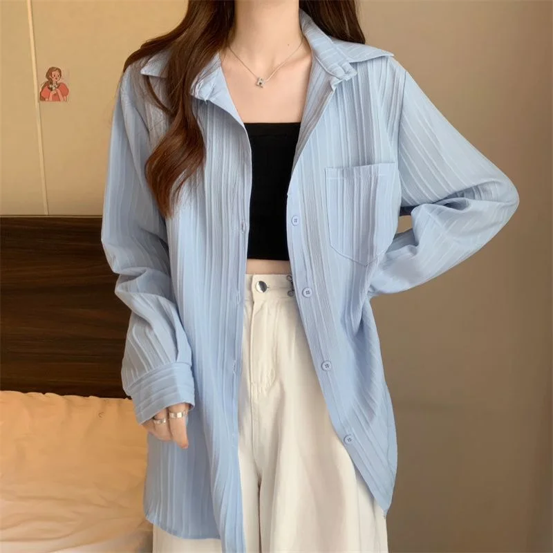 Uveng Uveng And Autumn 2025 New Shirt Jacket Women's Design Sense Lazy Style Korean Version Of Loose Long Shirt Tide