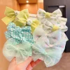 Cute Flower Gauze Plaid Bowknot Hair Bands for Kids