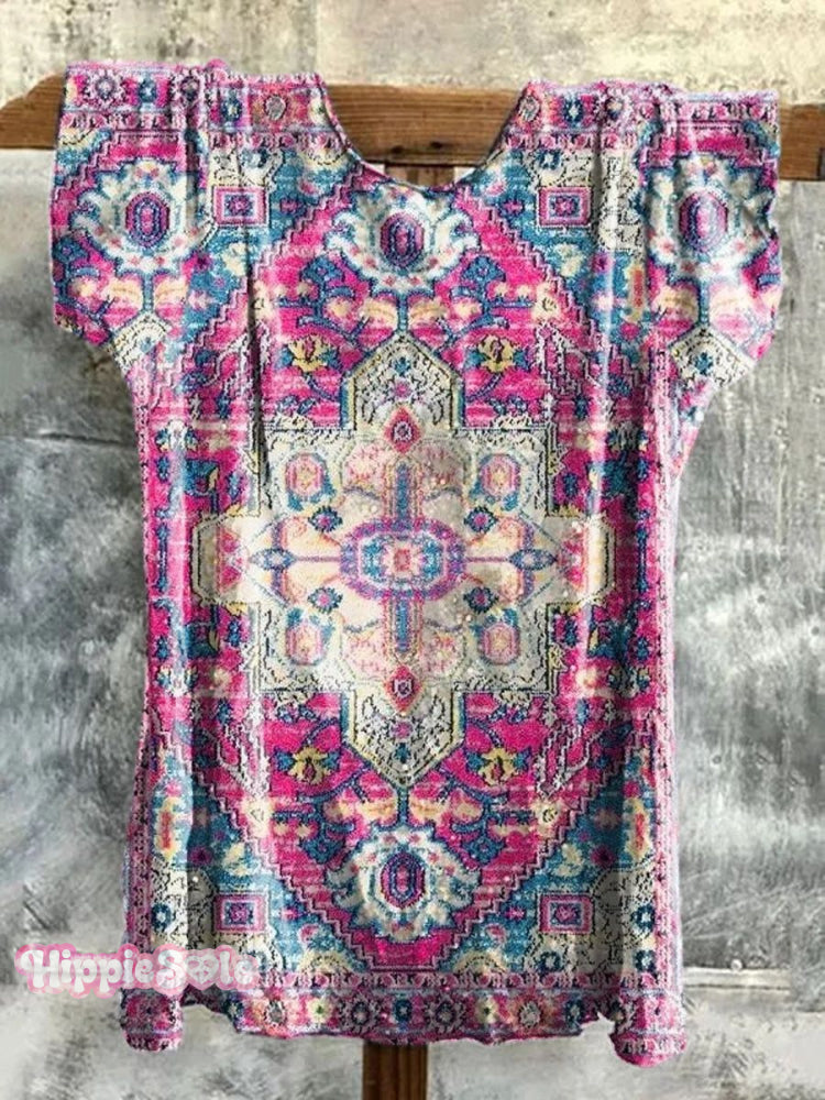 Women’s Vintage Bohemian Graphic Print Casual Classic T-Shirt Multicolor / S