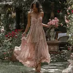 Women's Bohemian Floral Pattern Casual Resort Dress - Image 2