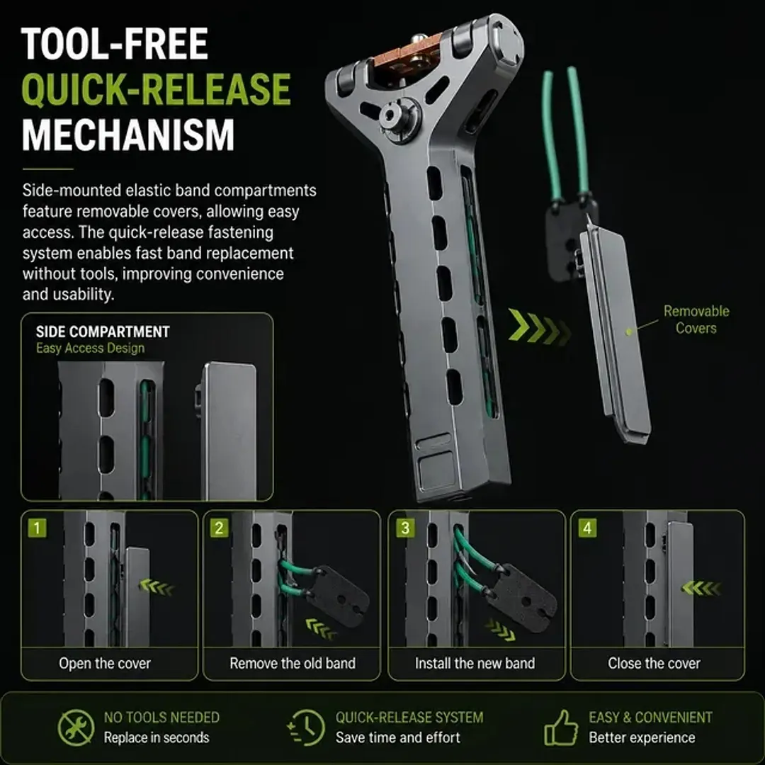 🔥Limited-Time 50% OFF✨Professional Telescopic Aluminum Alloy Auto-Loading Slingshot Full Kit (200 Steel Balls)