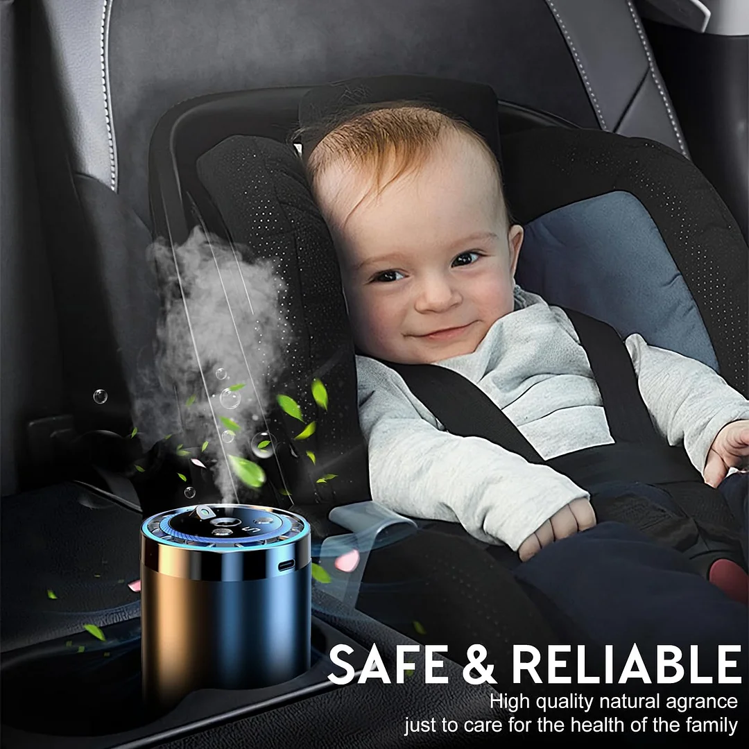 Smart car air freshener, automatic induction atomization, adjustable concentration, USB charging, customized car logo