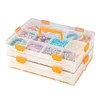 (US Only)4 Layers Plastic Bead Storage Box DIY Art Craft Accessory Organizer Case(Orange)