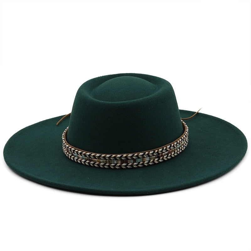 Fashion Ethnic Autumn And Winter Men’s And Women’s Couple Broad-brimmed Hat