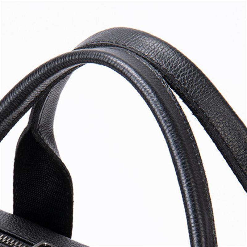 Men's Business Leather Handbag Large Capacity 15.6-Inch Computer Bag Shoulder Bag
