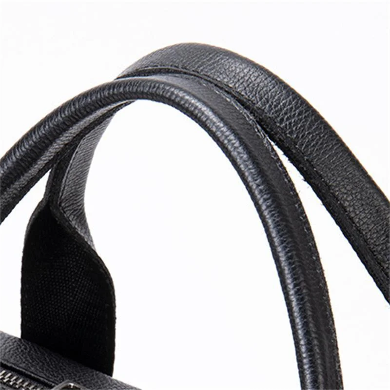 Men's Business Leather Handbag Large Capacity 15.6-Inch Computer Bag Shoulder Bag
