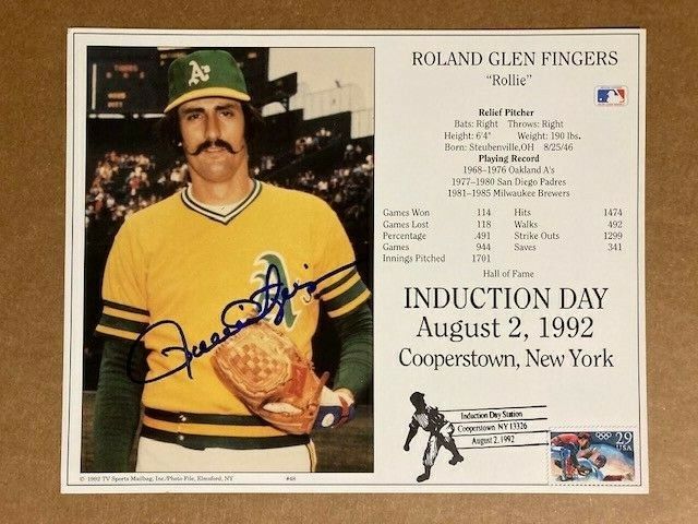 Rollie Fingers Official HOF Induction Photo Poster painting Signed 8x10 Photo Poster painting with COA