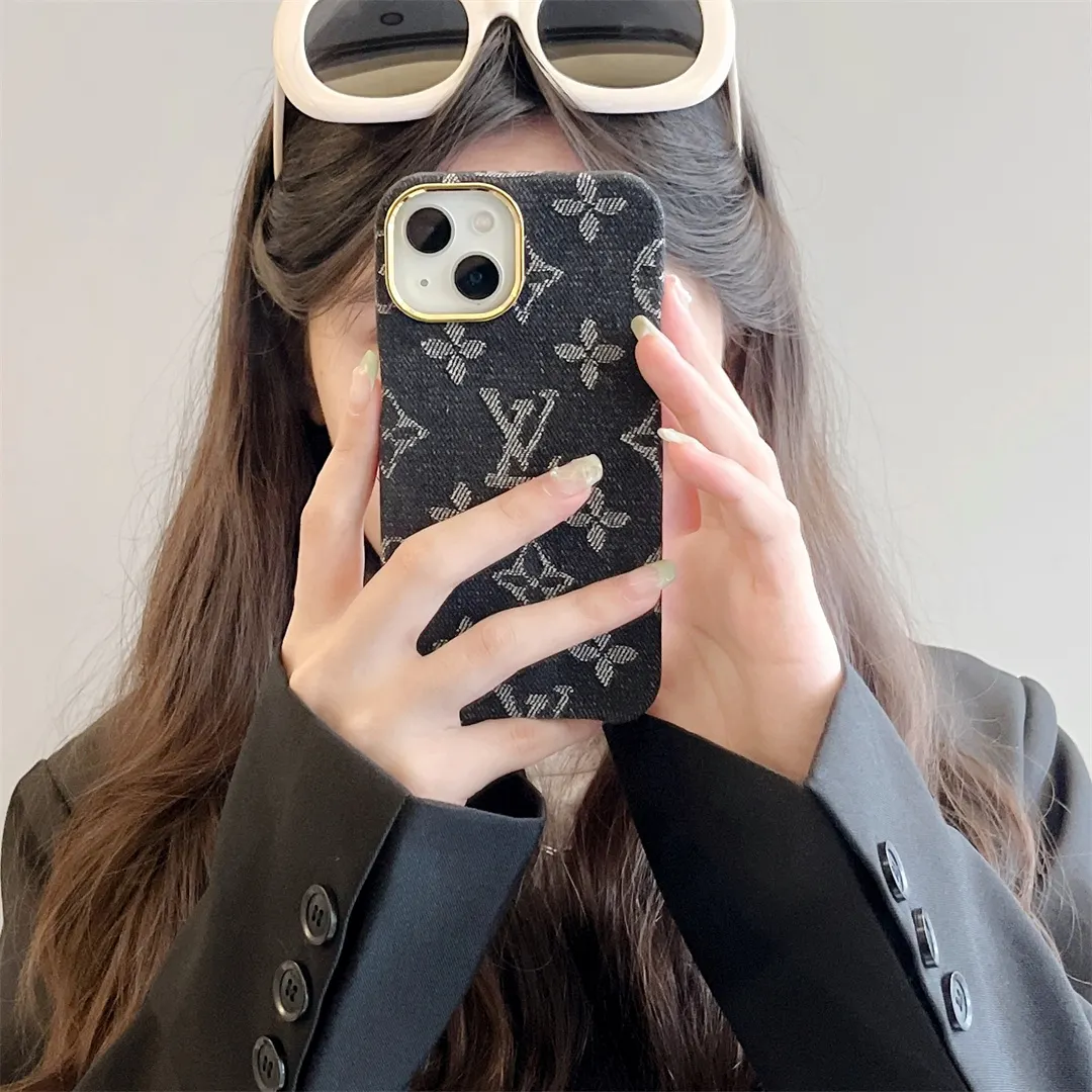 LV Monogram Denim Jacquard Fabric Apple iPhone Case