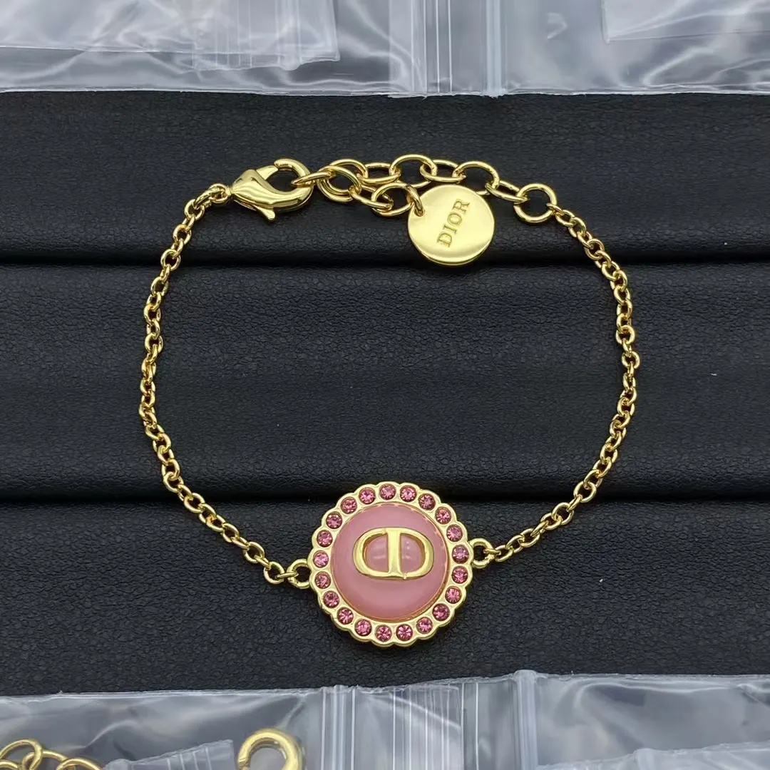 Dior Petit CD Pink Diamond Paved Gold-Finish Bracelet