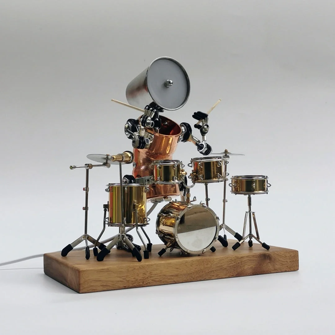 Steampunk Drum Robot Lamp