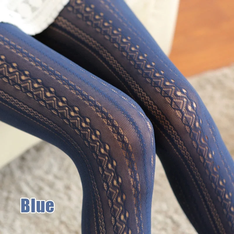 Sexy Lolita Rayon Tights Pantyhose Female Carved Fishnet Hollowed-Out Stocking Muti-Colors Breathable Stretch Leggings 2020 New
