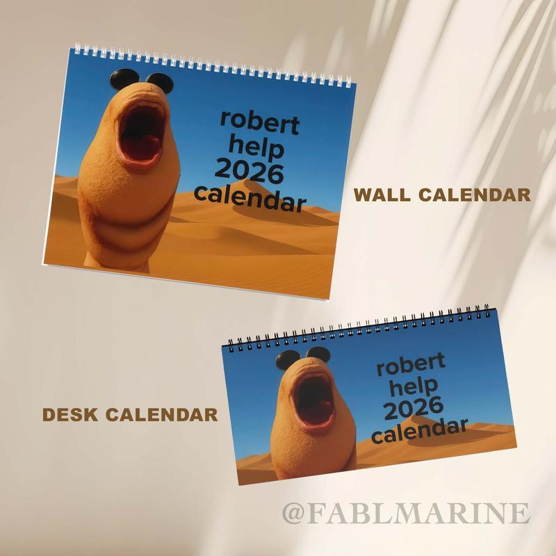 Marcus The Worm 2026 Funny Meme Calendar &ndash; Cute AI Worm Gift & Desk Planner