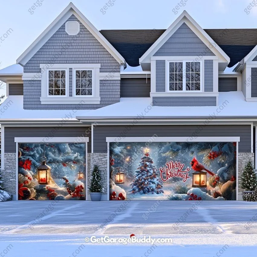 Cardinal's Christmas | Christmas Garage Door Cover
