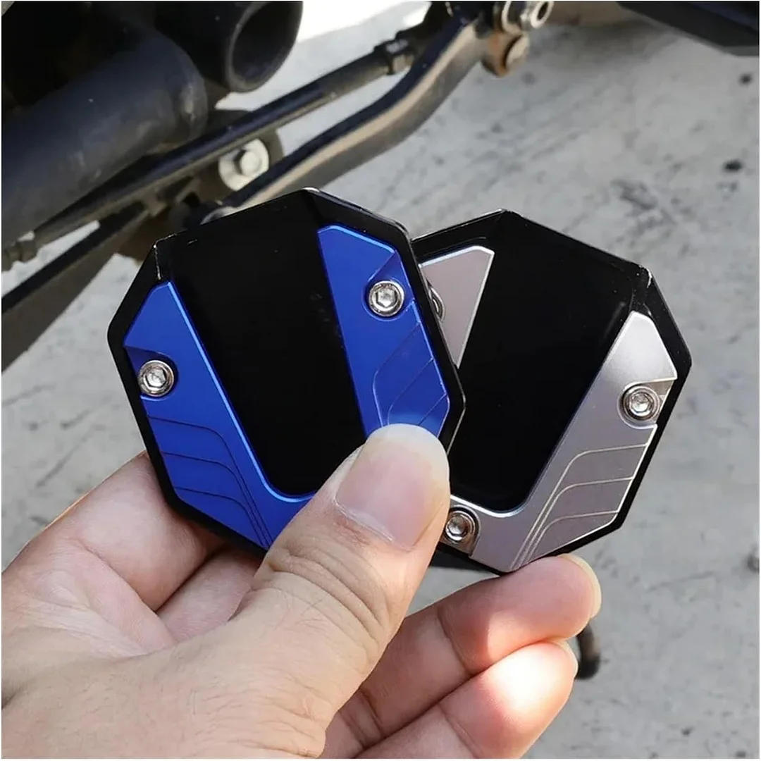 Kickstands Jiffy Stands Parts Aluminum Alloy Motorcycle Bike Kickstand Extender Foot Side Stand Extension Foot Pad Support Plate Motorbike Accessories