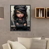 >SALE<5D DIY Full Round Drill Diamond Painting Sweet Cool Girl Kit Home Decor 30x40cm