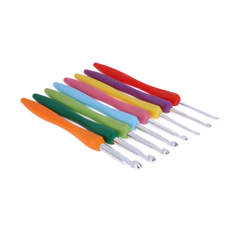 

Soft Handle 8pcs Colorful Aluminium Crochet Hooks Knitting Needls Set, 501 Original