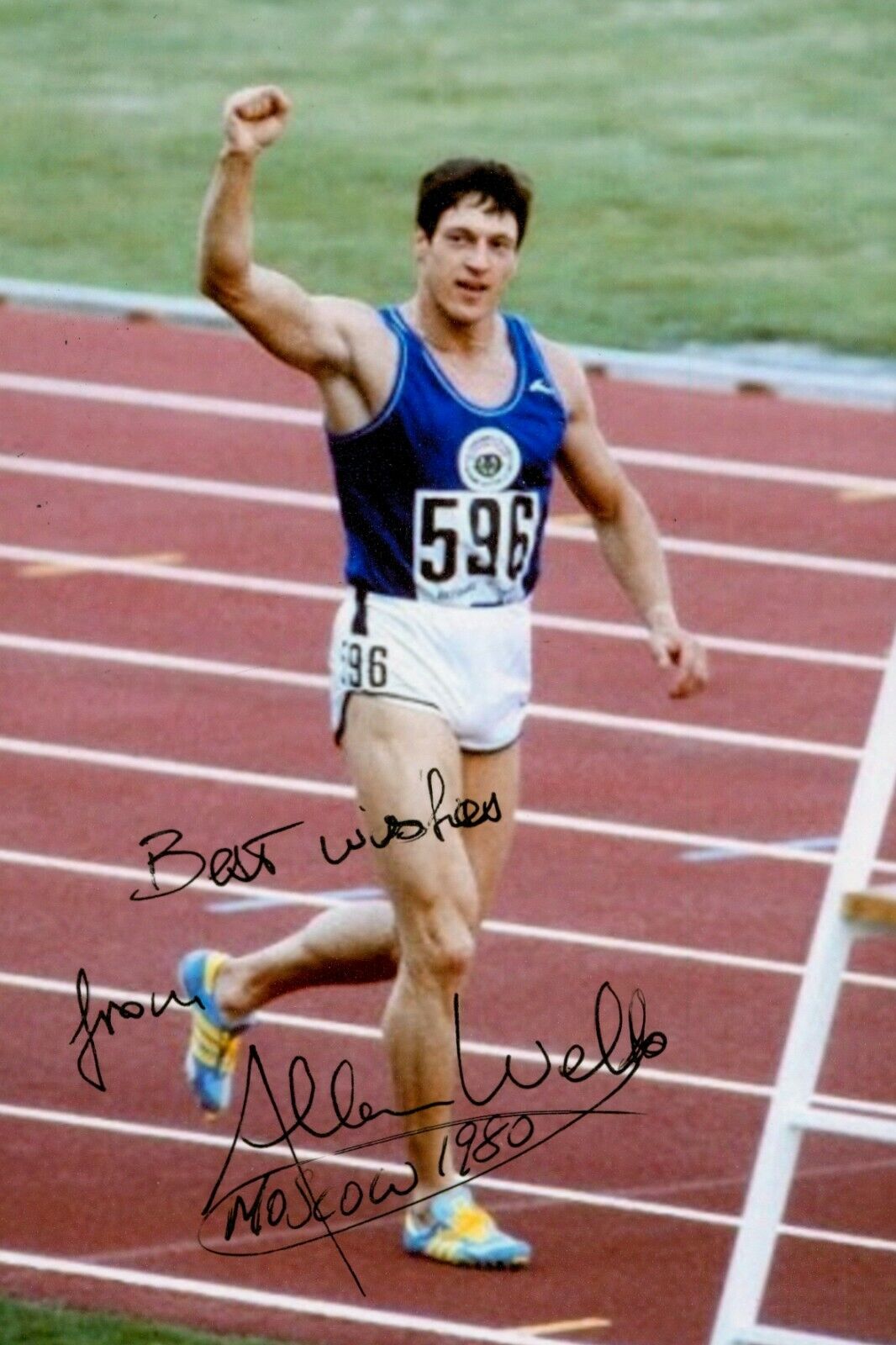 Allan Wells Signed 6x4 Photo Poster painting Olympic Champion Moscow 1980 Genuine Autograph +COA