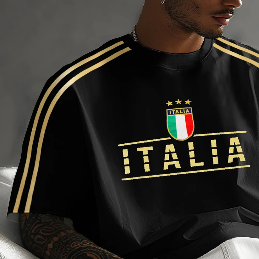 Unisex Vintage Italian Football Sports Y2K Oversized Retro T-shirt