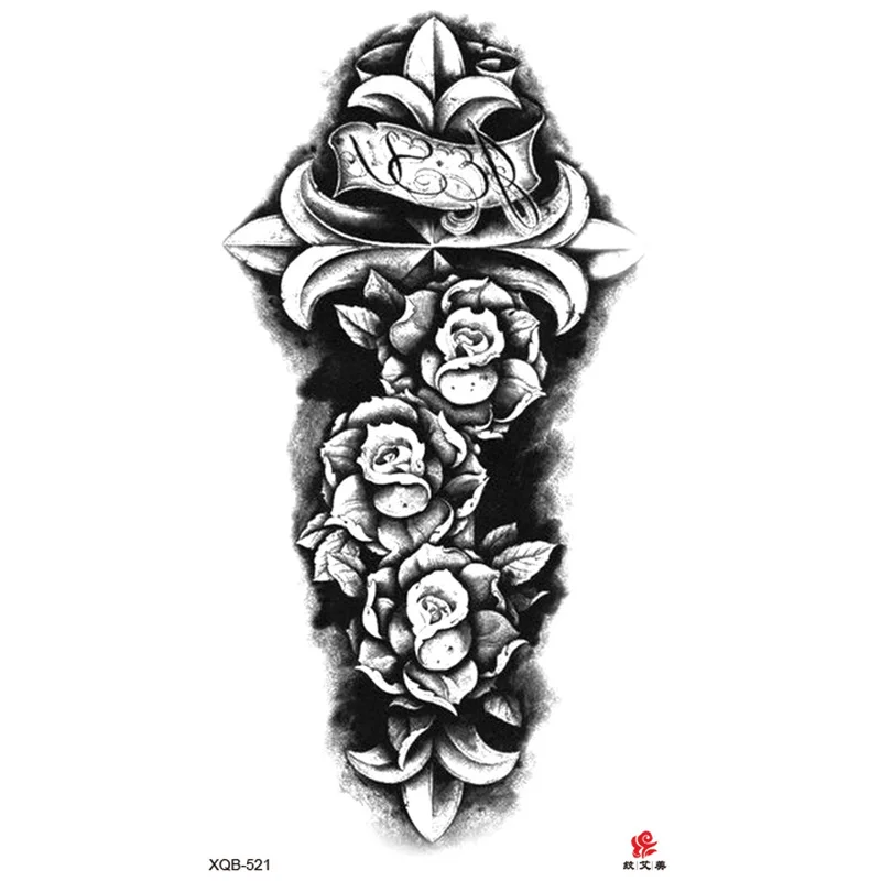 Sdrawing Full Arm Waterproof Tattoo Sticker Totem Animal Skeleton Small Arm Tattoo Sticker