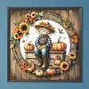Pumpkin Sunflower Scarecrow-Full Round Diamond Painting 40*40CM
