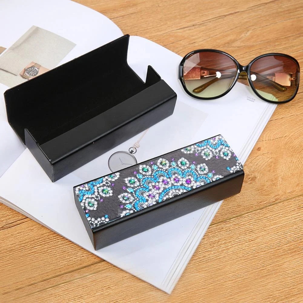 DIY Diamond Painting Eye Glasses Case Travel Leather Sunglasses Storage Box