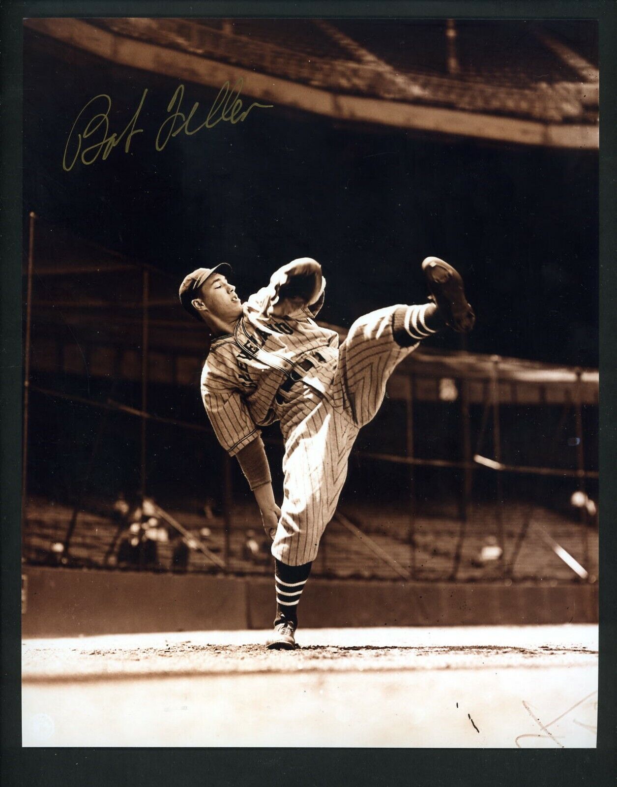 Bob Feller Signed Autographed in GOLD Sharpie 8 x 10 Photo Poster painting w/ JSA authen Indians