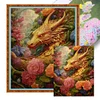 >SALE<Full Embroidery Eco-cotton Thread 11CT Print Flower Dragon Cross Stitch 50x60cm