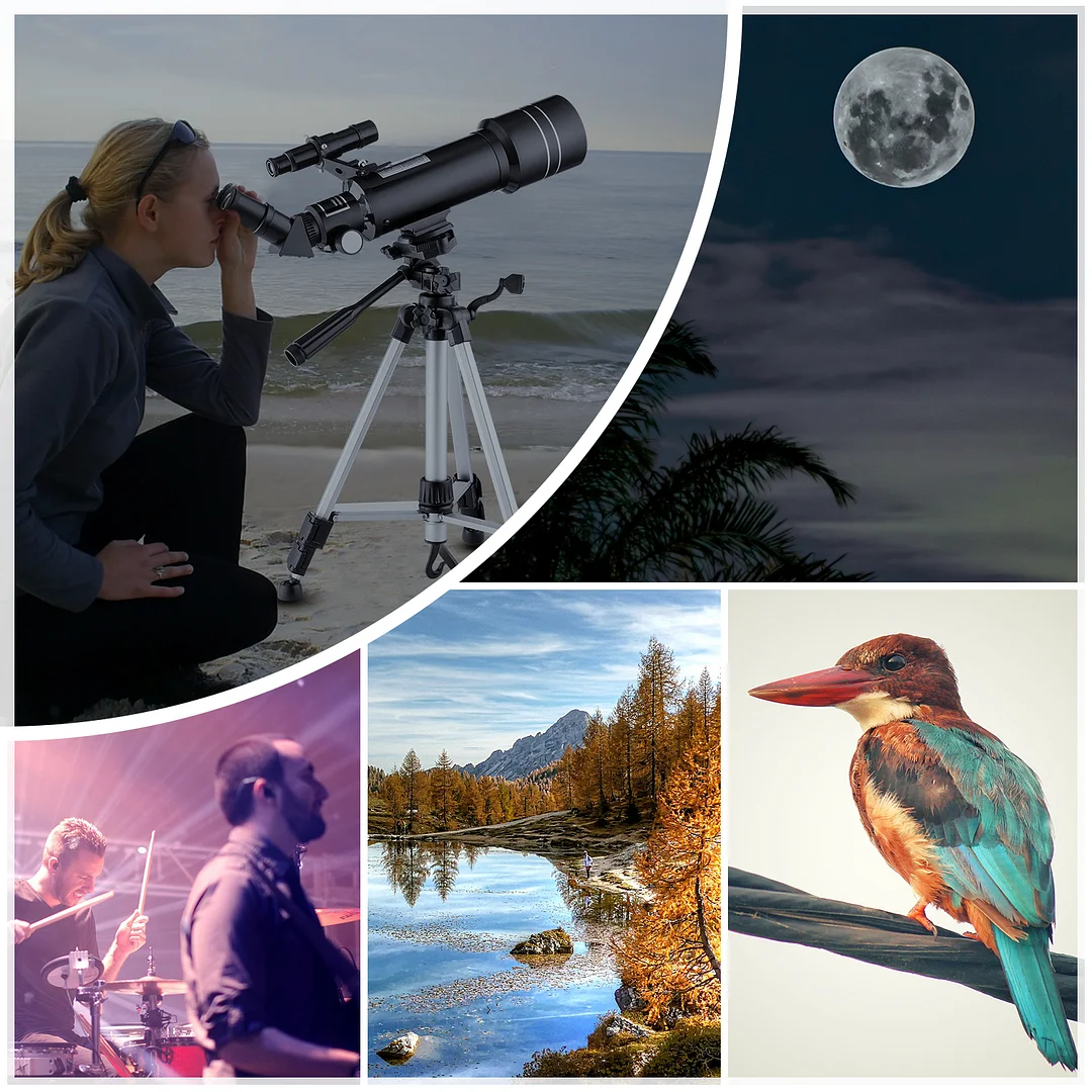 BEBANG Telescope for Adults Astronomy, 70mm Aperture 400mm AZ Mount Refractor Telescope for Kids Adults Beginners