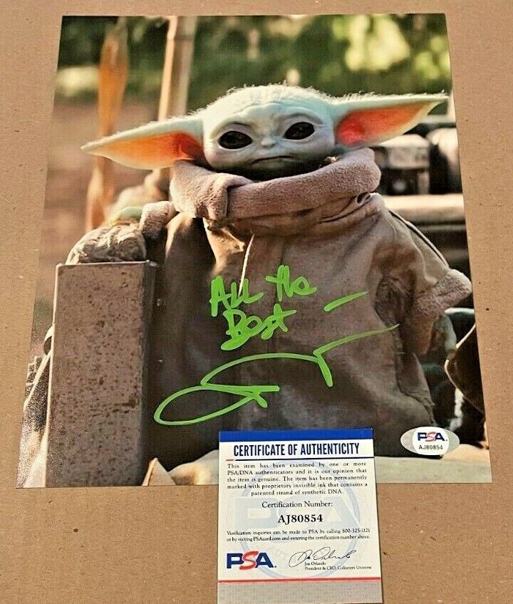 JOHN ROSENGRANT SIGNED MANDALORIAN BABY YODA 8X10 Photo Poster painting PSA/DNA #2