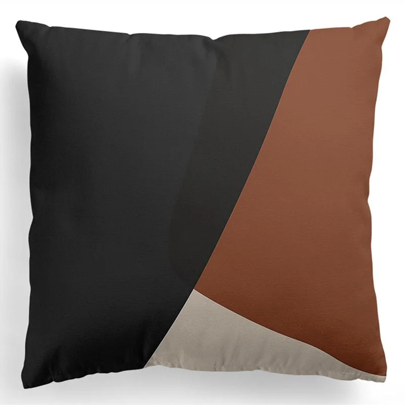 INS Nordic Black And White Abstract Geometric Cushion Cover Velvet Throw Pillowcase Bed Sofa Car Modern Home Decor Pillow Covers