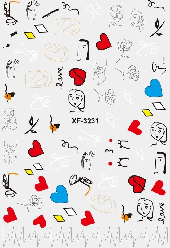 3D Nail Art Sticker Newest Kawaii Strawberry Rainbow M Nail Decals Adhesive Sticker for Design Manicure Letter Decorations DIY-Nail Inspo