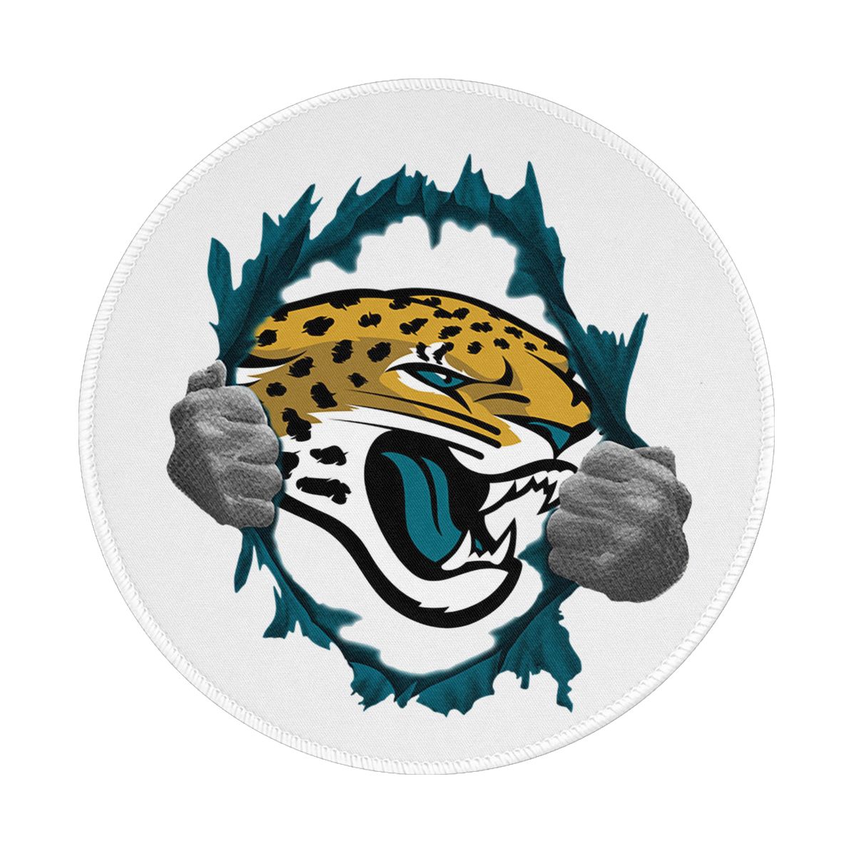 Jacksonville Jaguars Torn Apart Waterproof Round Mouse Pad for Wireless Mouse