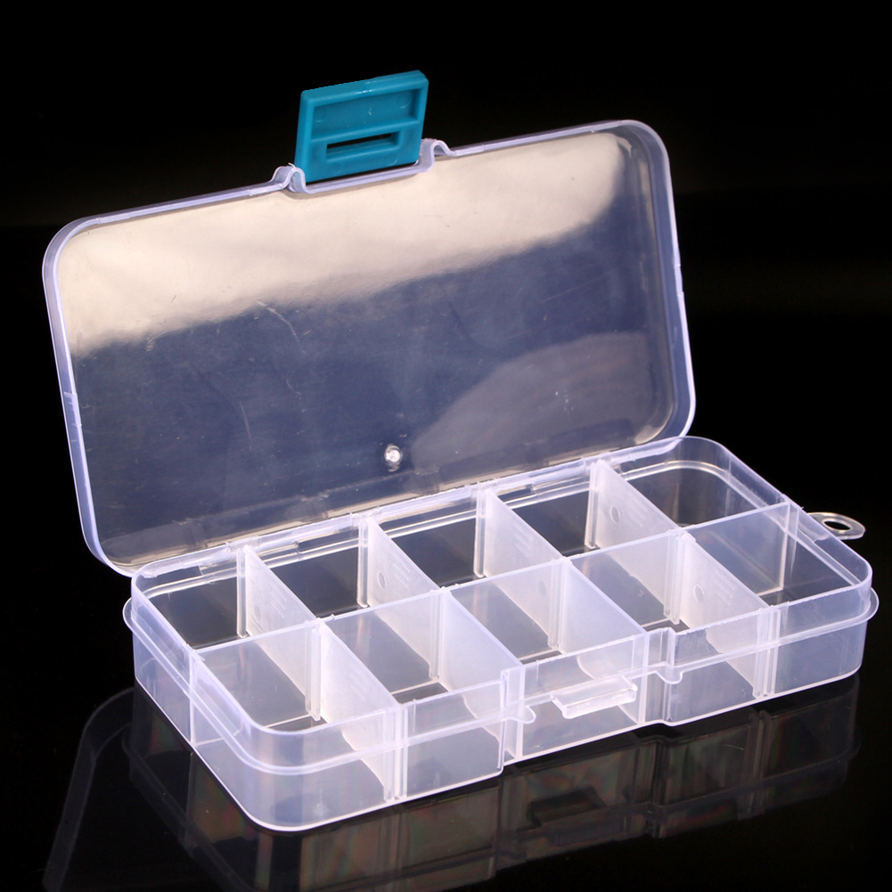 

Double Layer Plastic Bait Lure Sorting Box Fishing Tackle Case Organizer, 10 slots, 501 Original