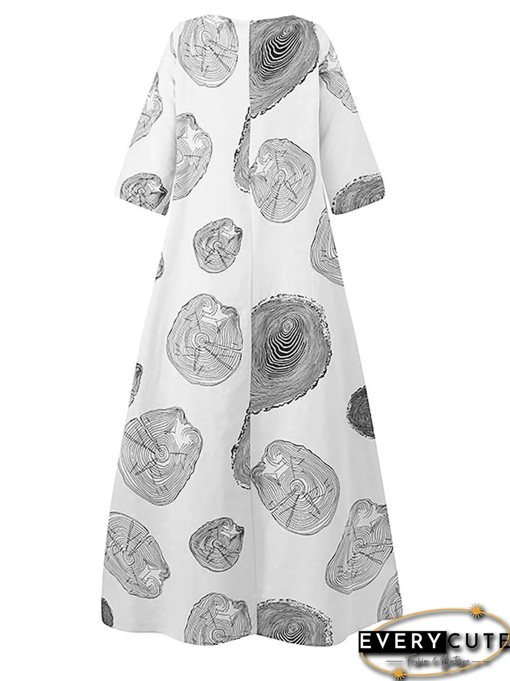 Women's Shift Dress Maxi long Dress 3/4 Length Sleeve Solid Color Geometric Print Summer Hot Casual White Black Red Yellow M L XL XXL 3XL 4XL 5XL White Dresses