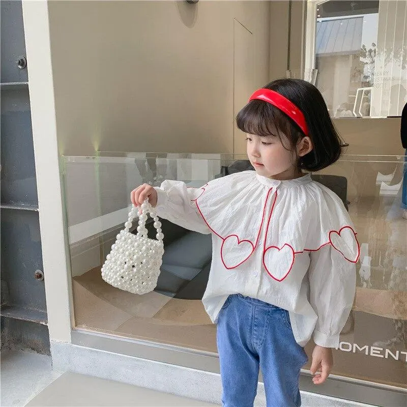 2021 Sweetheart Baby Spring Summer Girls Cotton Blouses Shirts Kids Teenagers Children Clothes Outwear Long Sleeve High Quality