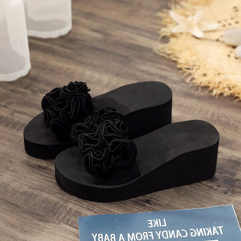 2021  Women Bow Summer Sandals Slipper Indoor Outdoor Flip-flops Beach Shoes New Fashion Female Casual flower Slipper gift