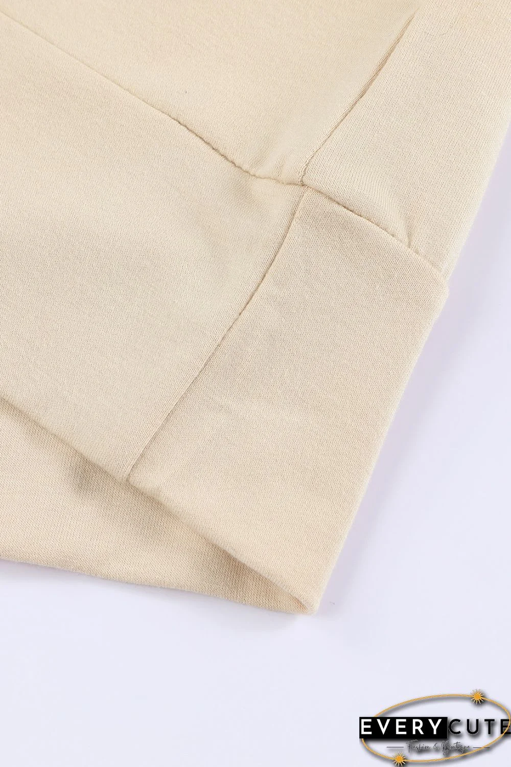 Khaki Color Block Pullover 2pcs Loungewear Set