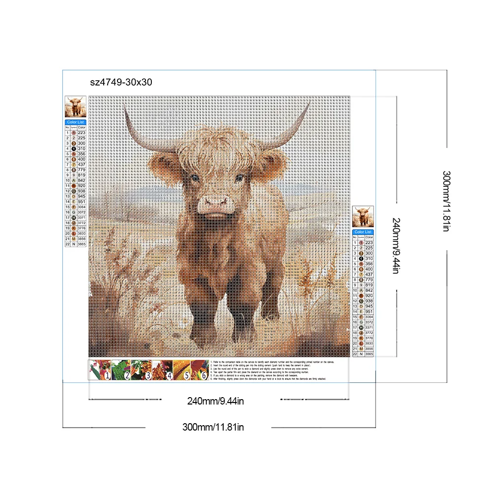 Diamond Painting - Full Round Drill - Highland Yak(Canvas|30*30cm)