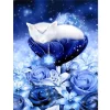 Flower And Cat  | Full Round Diamond Painting Kits