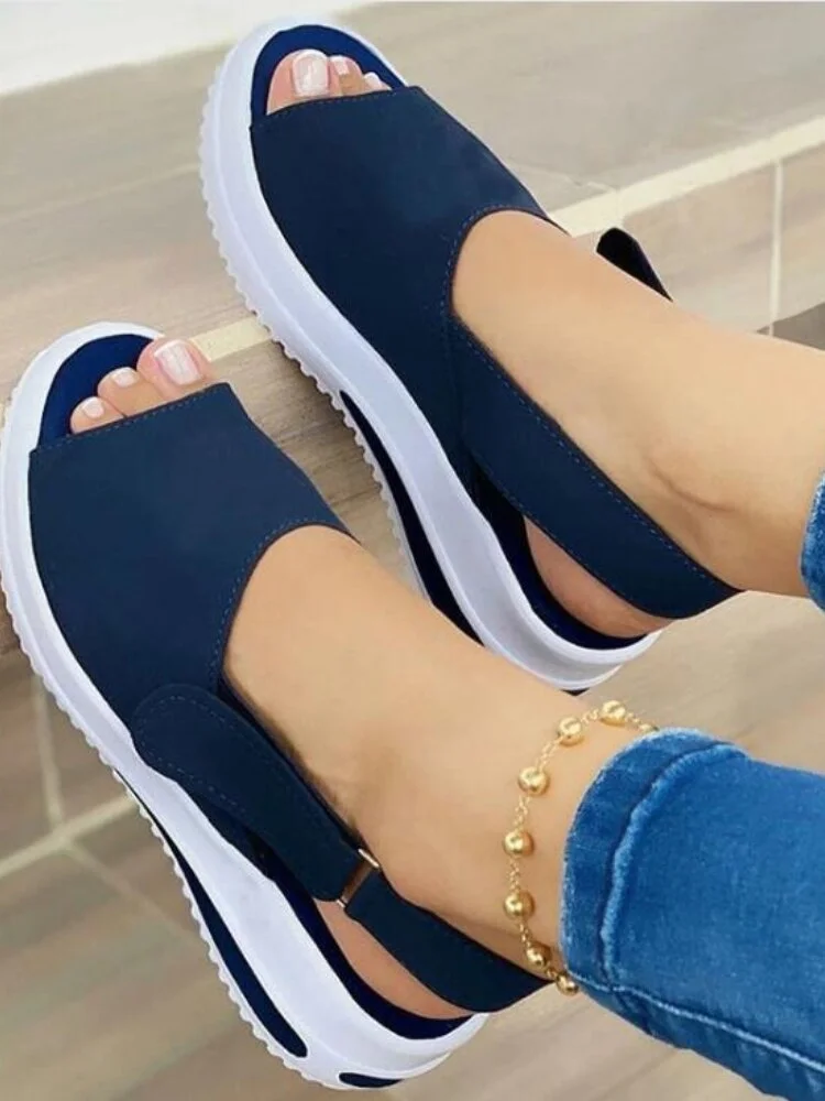 Qengg Women Shoes Summer 2022 Breathable Wedges Sneakers Shoes Women Plus Size Shoes Women Trainers Flat Vulcanize Shoes Sport Sandals