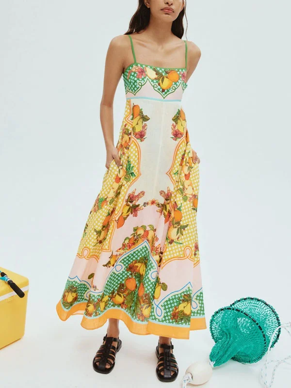 Comfortable Temperament Simple Print Women's Halter Dress
