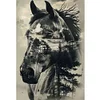 (Stamped/Counted) Horse Silhouette-11CT Cross Stitch 40*60cm(Big Size)